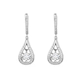Zircon Hollow Pear Drop Silver Drop Earrings for Women