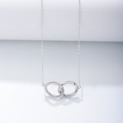 Geometric Twisted Double Clasp Sterling Silver Necklace for Women