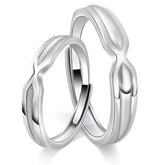 X Cross Silver Couple Ring