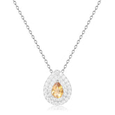 Luxury Soleste Halo Pear Drop Gemstone Necklace