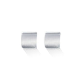 Frosted Curved Surface Square Silver Stud Earrings for Women