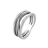 Simple Titanium Steel Ring for Women with Retro Korean Design