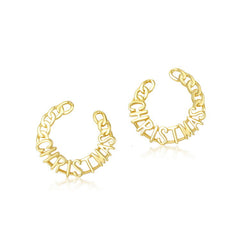 Hollow Christmas Letter C Shape Sterling Silver Stud Earrings