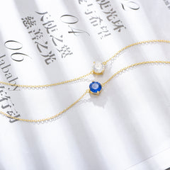 Plated Gold Single Round Zircon Silver Bracelet Bracelet for Women