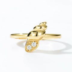 Conch Zircon Opening Sterling Silver Ring