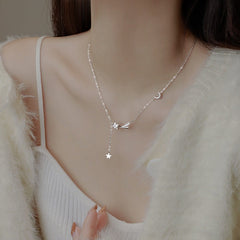 Zircon Meteor Star Silver Necklace for Women