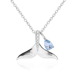 Whale Tail Pendant Sterling Silver Necklace for Women