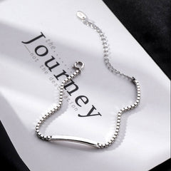 Rectangle Bar Silver Bracelet for Women