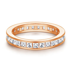 Full Circle Square Zircon Eternity Silver Ring for Women