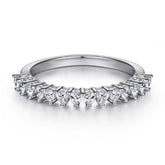 Half Row Heart-shaped Zircon Silver Ring for Women