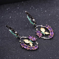 Butterfly Design s925 Sterling Silver Drop Earrings for Women