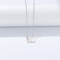 Fresh Temperament Butterfly Sterling Silver Collarbone Necklace for Women