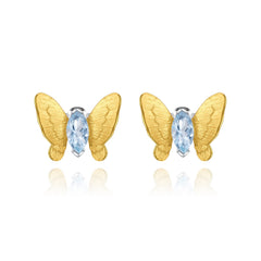 Butterfly Gold Plated Silver Studs Earrings for Women