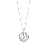 Mother of Pearl Circle Ring Zircon Silver Necklace