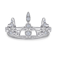 Zircon King Crown Silver Ring