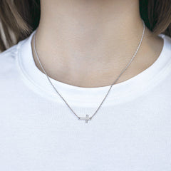 Cross Pendant Silver Necklace for Women