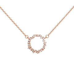 Circle Zircon Garland Pendant Silver Necklace for Women