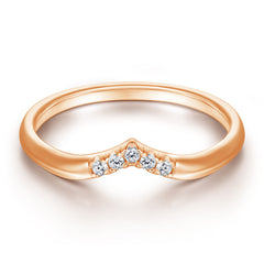 V-Shaped with Zircon Silver Ring
