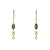 Marquise Zircon Beading Silver Drop Earrings for Women