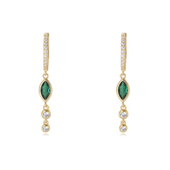 Marquise Zircon Beading Silver Drop Earrings for Women