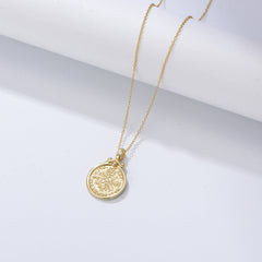 Elizabeth Portrait Coin Relief Pendant Silver Necklace for Women