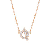 Zircon Q Pendant Silver Necklace for Women