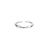 Stylish Hollow Interlocking Silver Ring