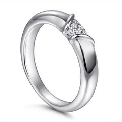Ladder-shaped with Zircon Silver Ring for Women