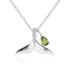 Whale Tail Pendant Sterling Silver Necklace for Women