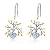 Tree of Life Silver Drop Earrings for Women