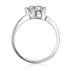 Classical Cathedral 1.0 Carat Round Cut Moissanite Engagement Ring