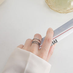 Forward and Reverse Hollow Heart Shape Opening Sterling Silver Ring