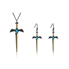 Dagger Gothic 925 silver Natural Color Treasure Eardrop for women