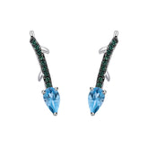 Flower Bud Retro Designer s925 Silver Inlaid with Topaz Earrings for Women
