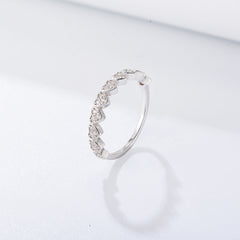 Love Shaped White Zircon Vintage Sterling Silver Ring for Women