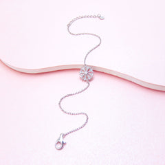 Hollow Daisy Flower Zircon Silver Bracelet