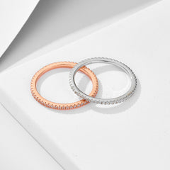 Zircon Eternity Silver Ring