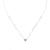Barbie heart Pink Silver Necklace