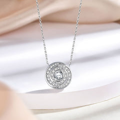 Circular Vortex Zircon Sterling Silver Necklace