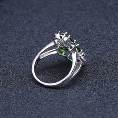 Luxury Design Natural Diopside S925 Silver Ring for Women