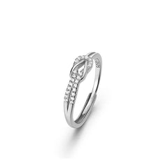 Zircon Knot Silver Ring