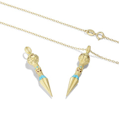 Halloween Skull Face Vajra Pestle Spearhead Silver Necklace