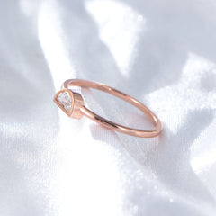 Semicircle Zircon Sterling Silver Ring
