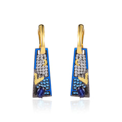 Natural Topaz Trapezoid Sterling Silver Drop Earrings for Women