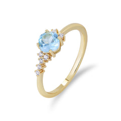 Sky Blue Topaz Cathedral Sterling Silver Ring