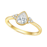 Luxury S925 Sterling Silver Zircon Plated 14K Gold Ring