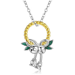 Christmas Bell Garland Pendant Silver Necklace
