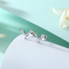 Marquise Zircon Y-shape Silver Studs Earrings for Women