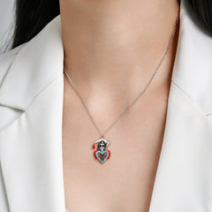 Halloween Death Skeleton Pendant Silver Necklace