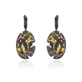 Chinese Style Magpie Design 925 silver Color Natural Amethyst Drop Earrings for Women